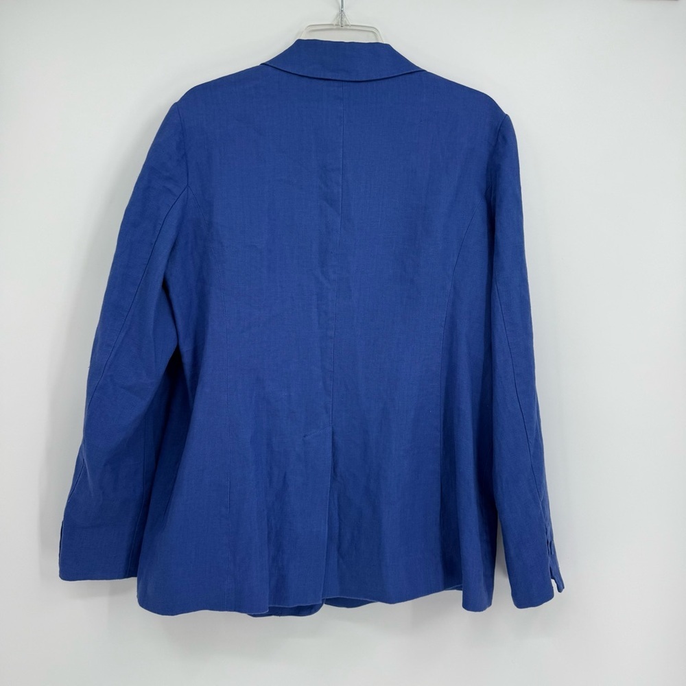 Pure Collection Blazer Women's Size 12 Linen One Button Pockets Lined Vented - Picture 7 of 8